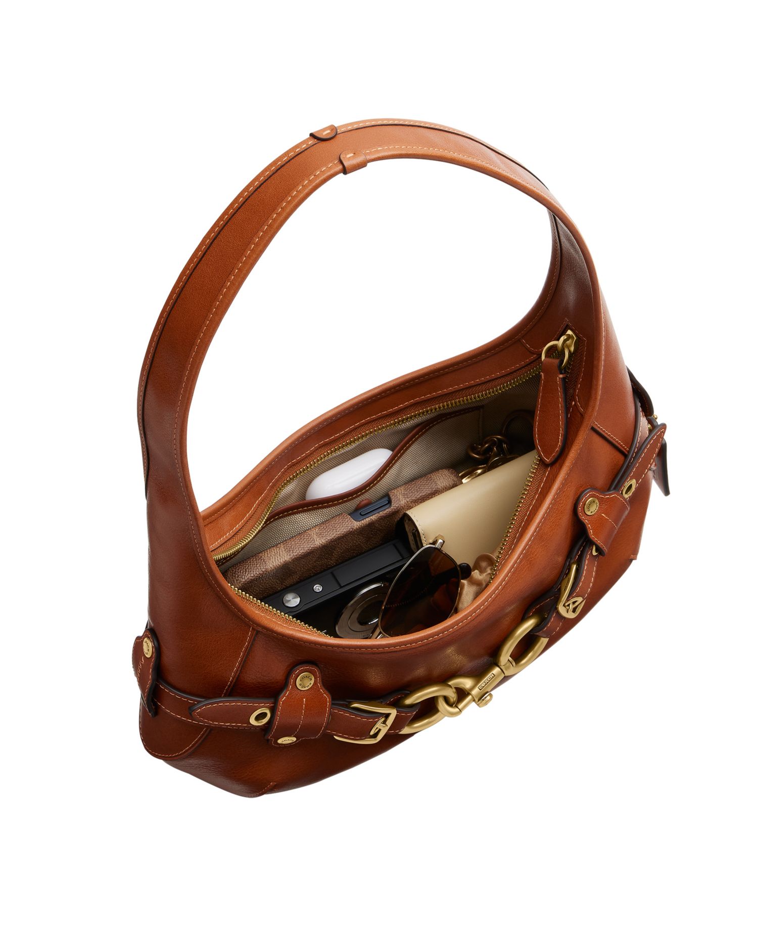 Belted Ergo Leather Medium Shoulder Bag