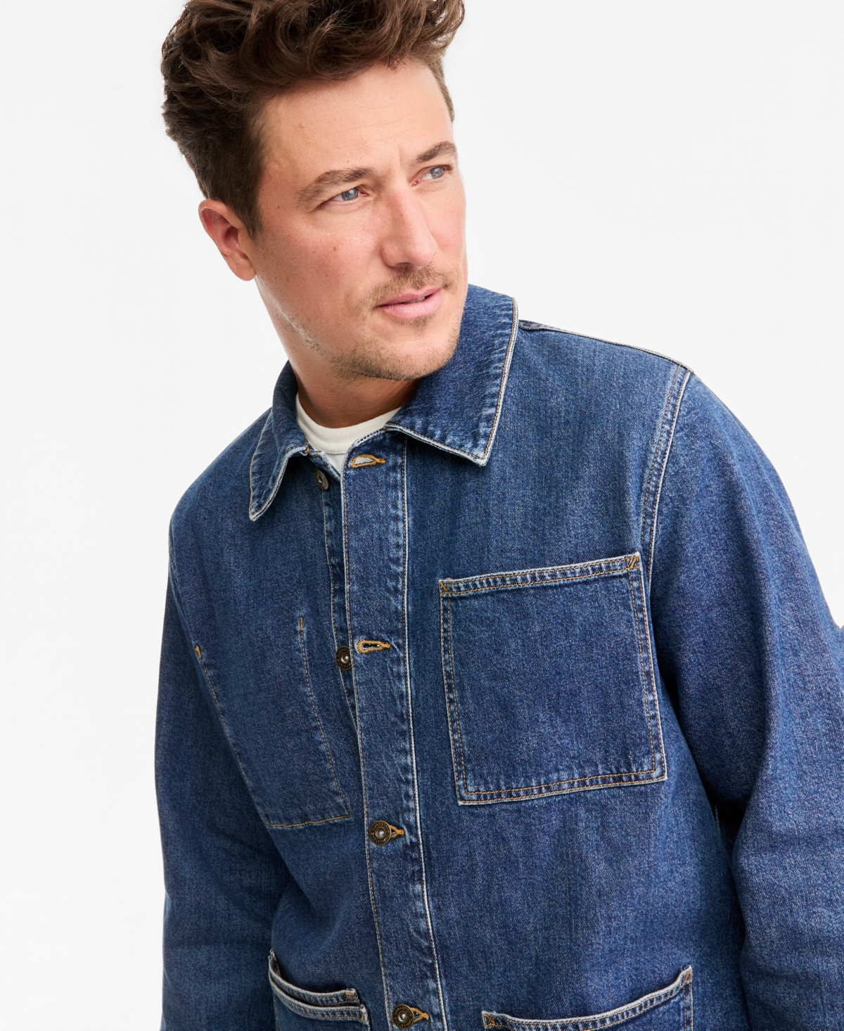 Sun + Stone Men's Chris Denim Chore Jacket, Macy's Exclusive