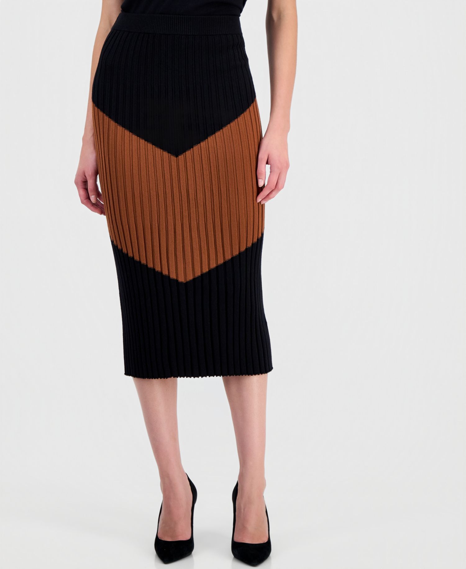 Women's Pull-On High-Waisted Midi Skirt