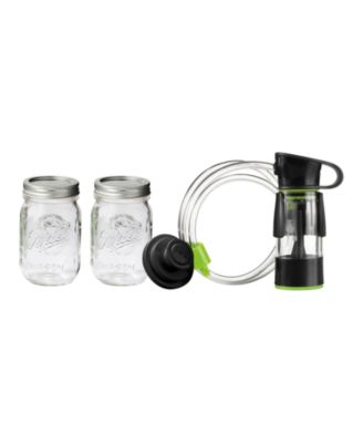 Mason Jar Vacuum Sealer Kit with Handheld Sealer and Jar Seal Lids - Regular Mouth - Pint Size (16 oz)