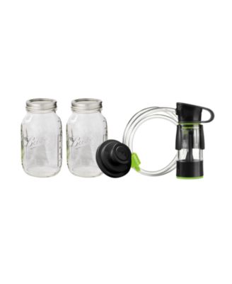 Mason Jar Vacuum Sealer Kit with Handheld Sealer and Jar Seal Lids - Regular Mouth - Quart Size (32 oz)
