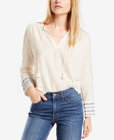 Levi's® Cher Embroidered Peasant Top