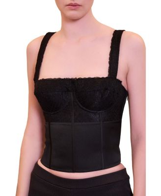 Women's Daydreamers Satin Corset With Lace Detail