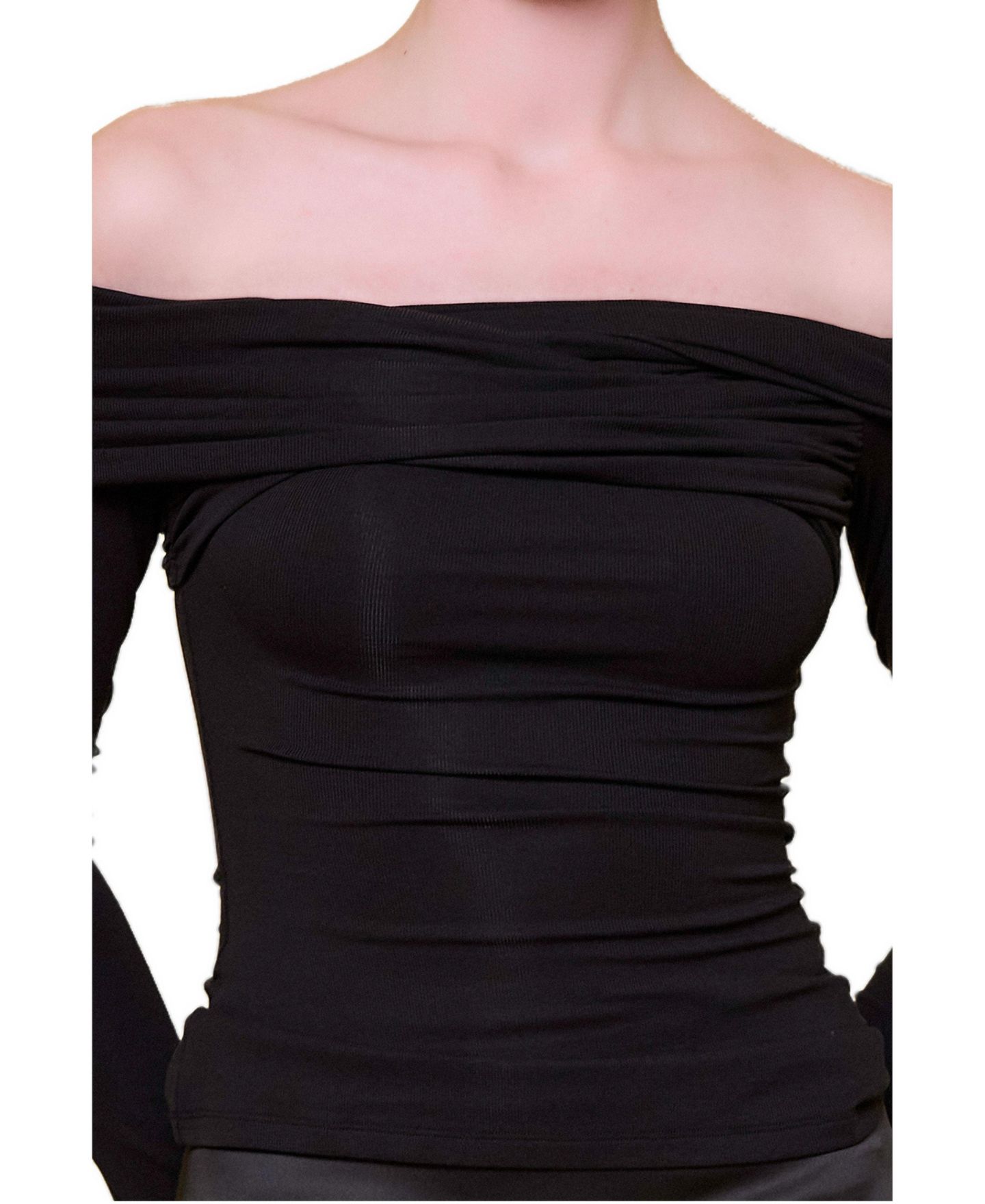 Женский топ PCFG the Party Edit Rib Draped Long Sleeve — фото 3