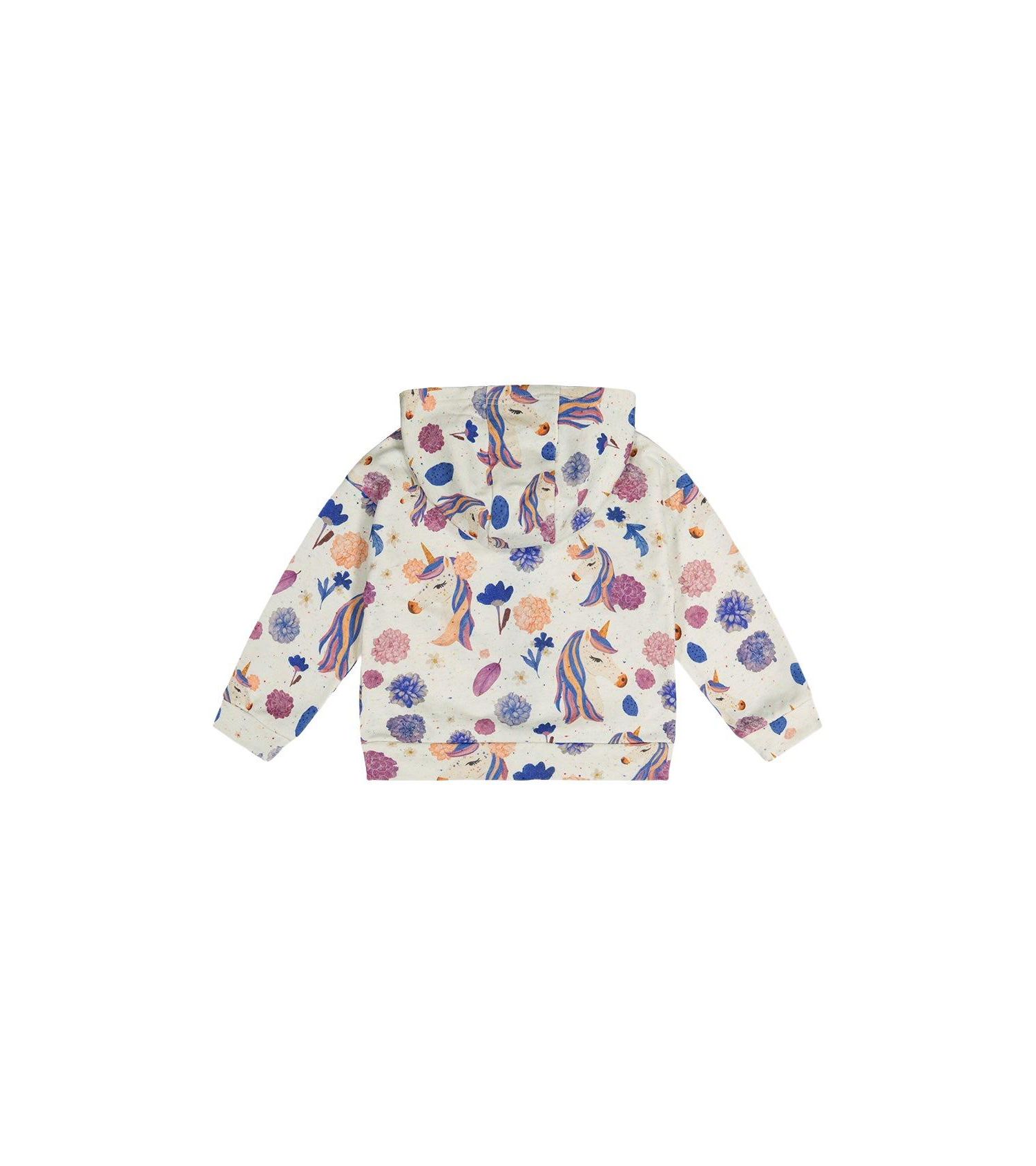 Kids & Baby Little and Big Girl 6-12 Hooded Zipped French Terry Cardigan Unicorn Print