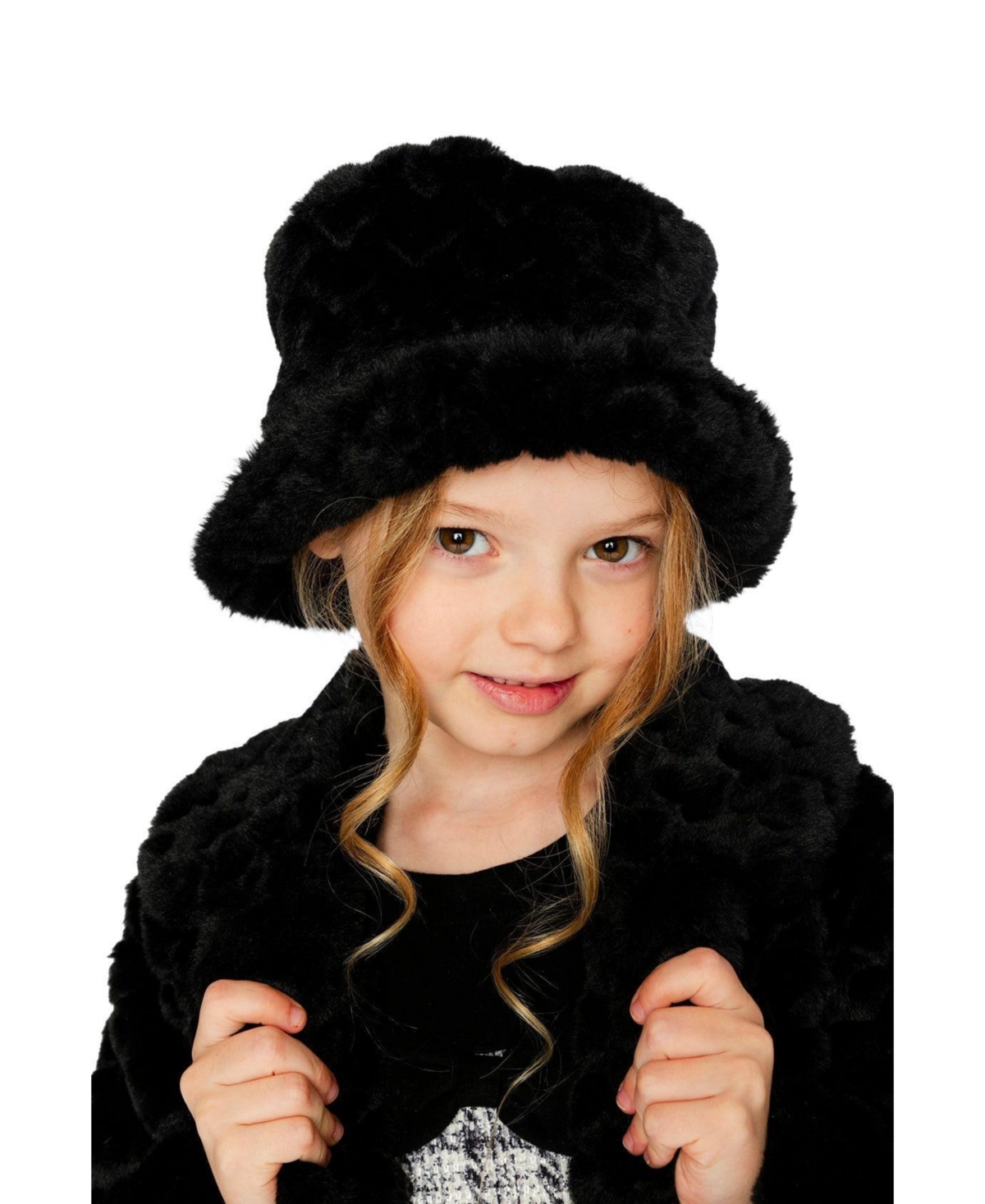Deux par Deux Toddler Girl (2Y - 4Y) Faux Fur Bucket Hat