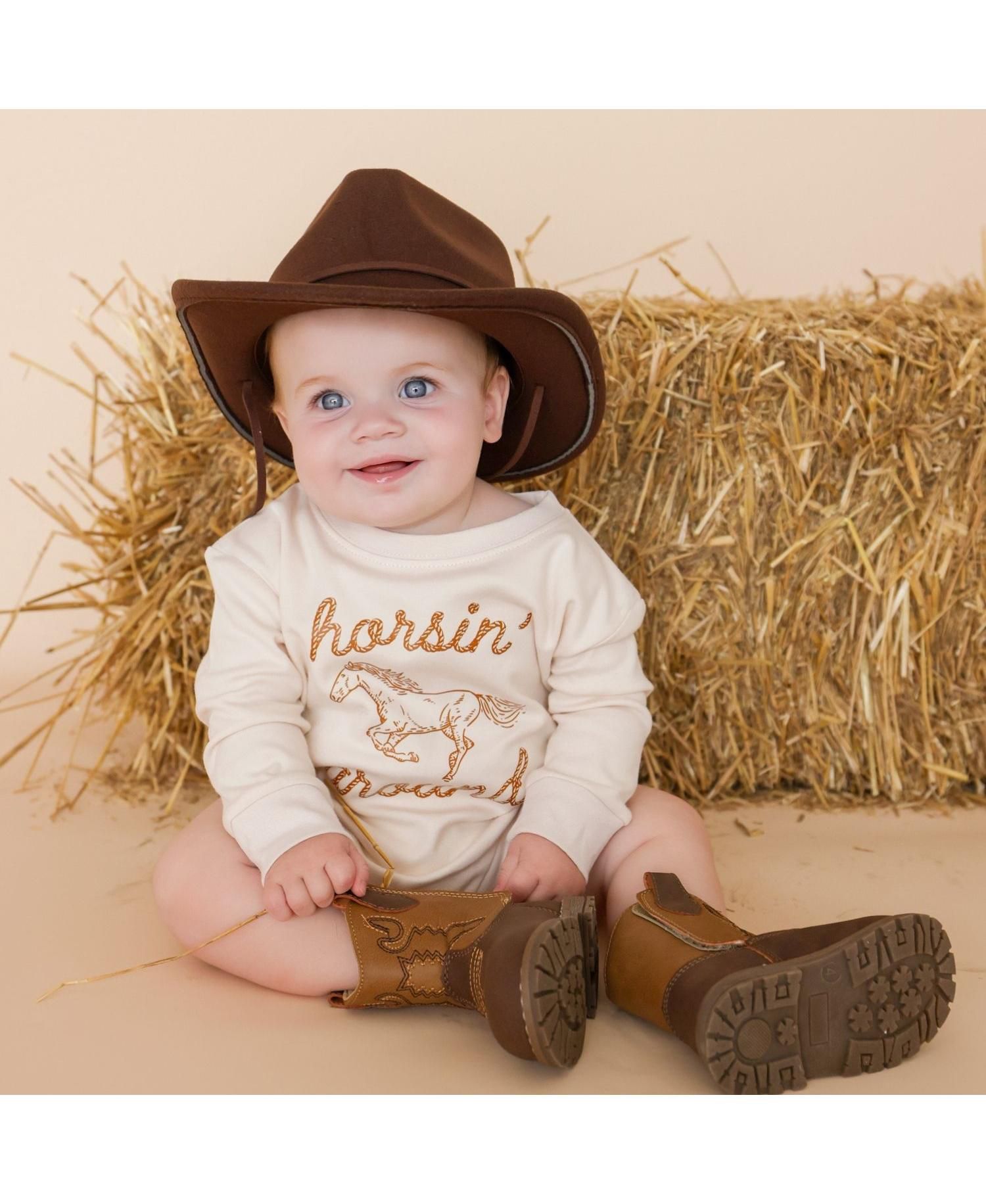 Baby Boys (0M-18M) Horsin Around Western Long Sleeve Romper
