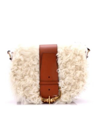 Medium Camarat Fringe Crossbody Bag Shearling with Leather