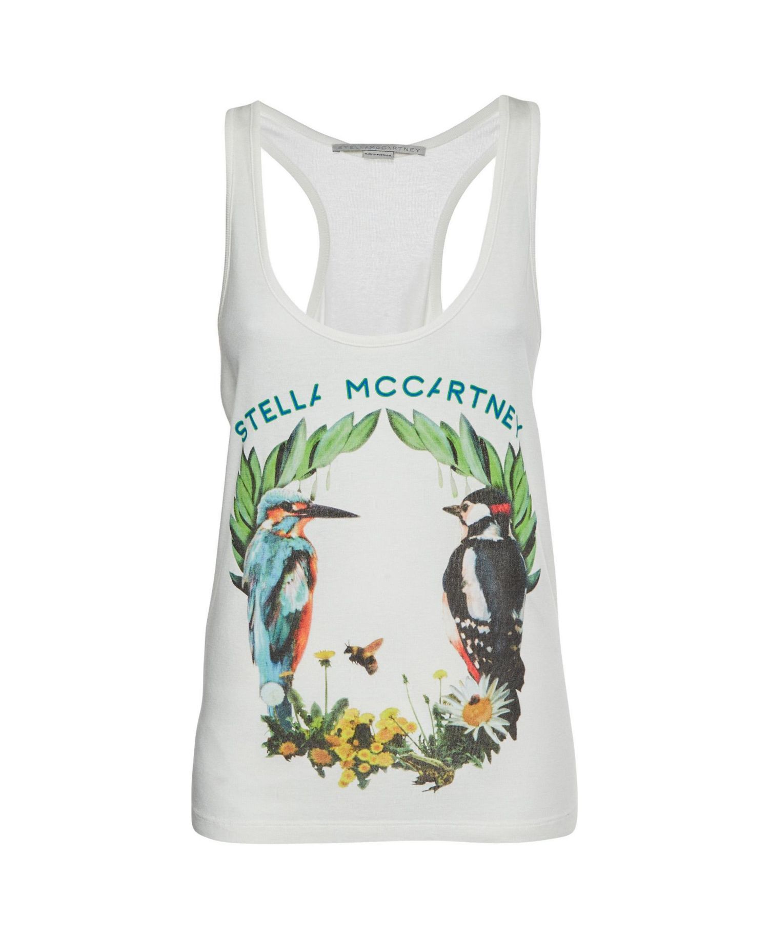 Women's Bird Print Cotton Knit Racerback Tank Top