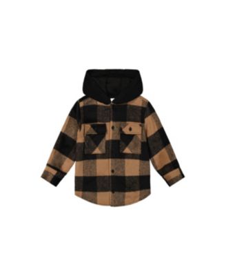 Little and Big Boy 6-12Y Flannel Shirt with Fleece Hood