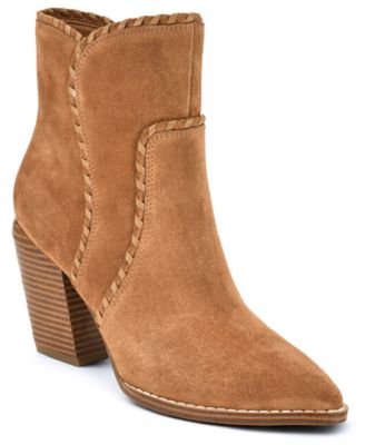 Women's Raxton Suede Whipstitch Block Heel Booties