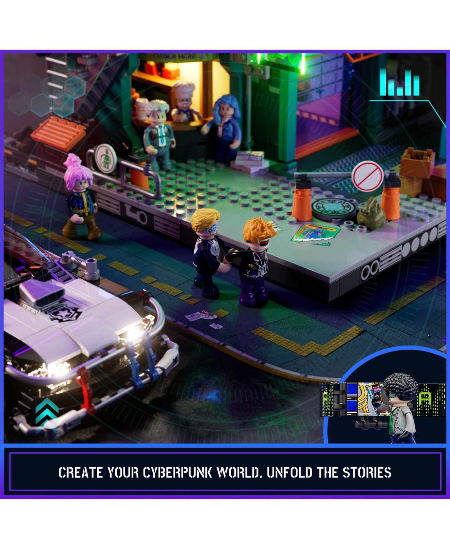 Детский конструктор Lumibricks Cyberpunk Police Patrol Car 372-Piece Lighted Building Set, Ages 8-10 — фото 9