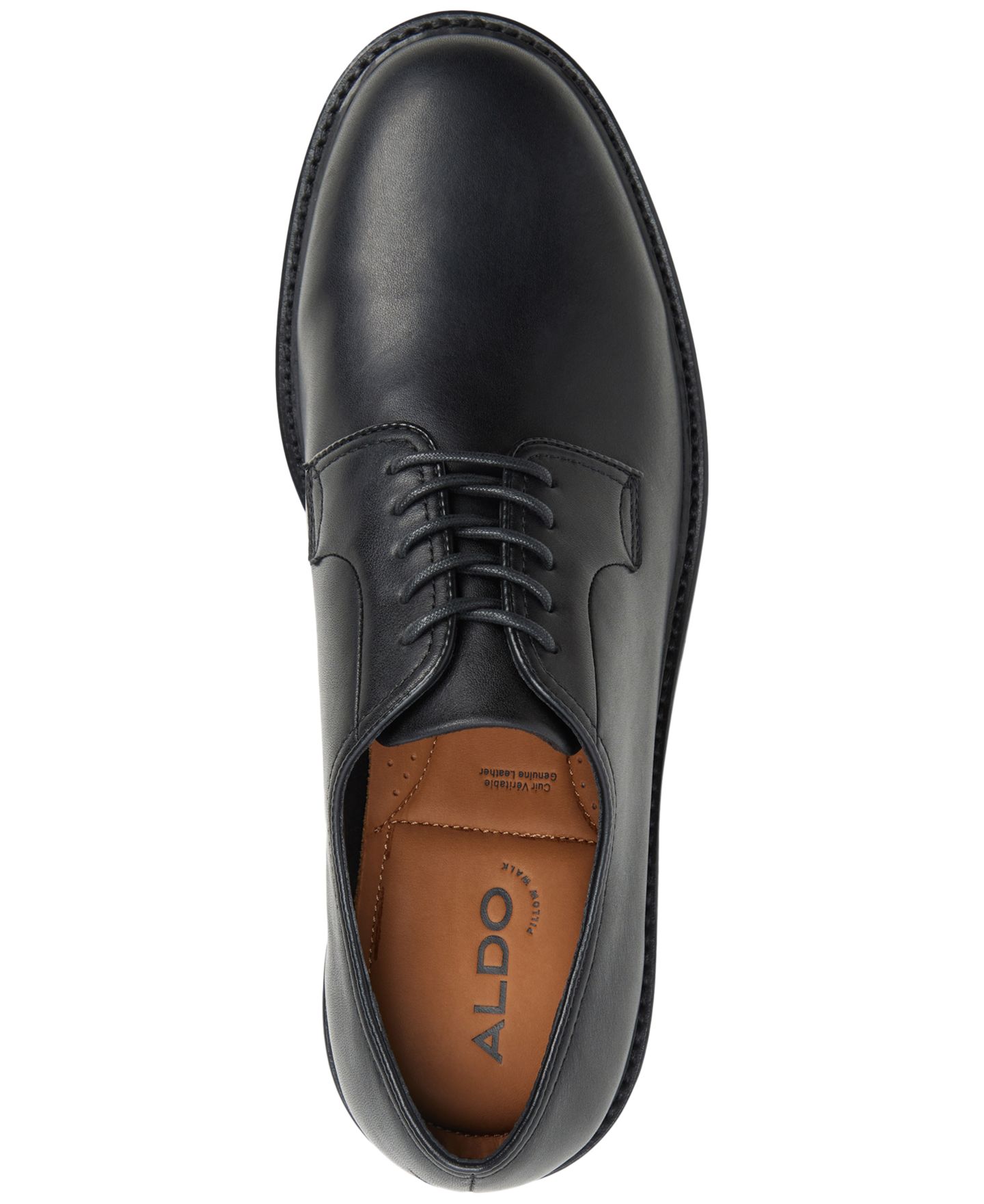 Обувь ALDO Men's Sorento Leather Derby, цвет: Чёрный — фото 4