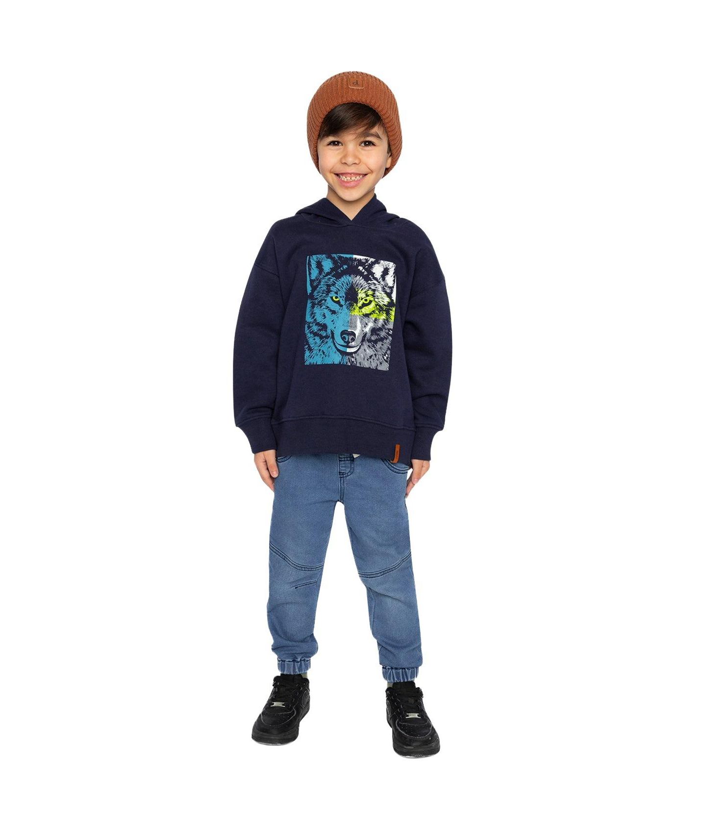 Худи Deux par Deux Fleece Hooded Sweatshirt для мальчиков, цвет: Тёмный синий — фото 7