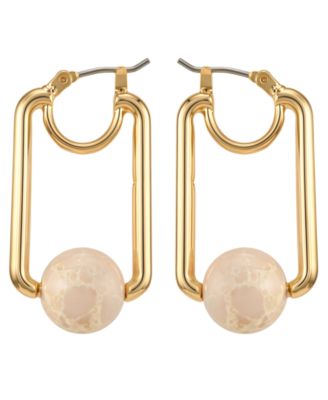 Gold-Tone Serpentine Stone Drop Earrings