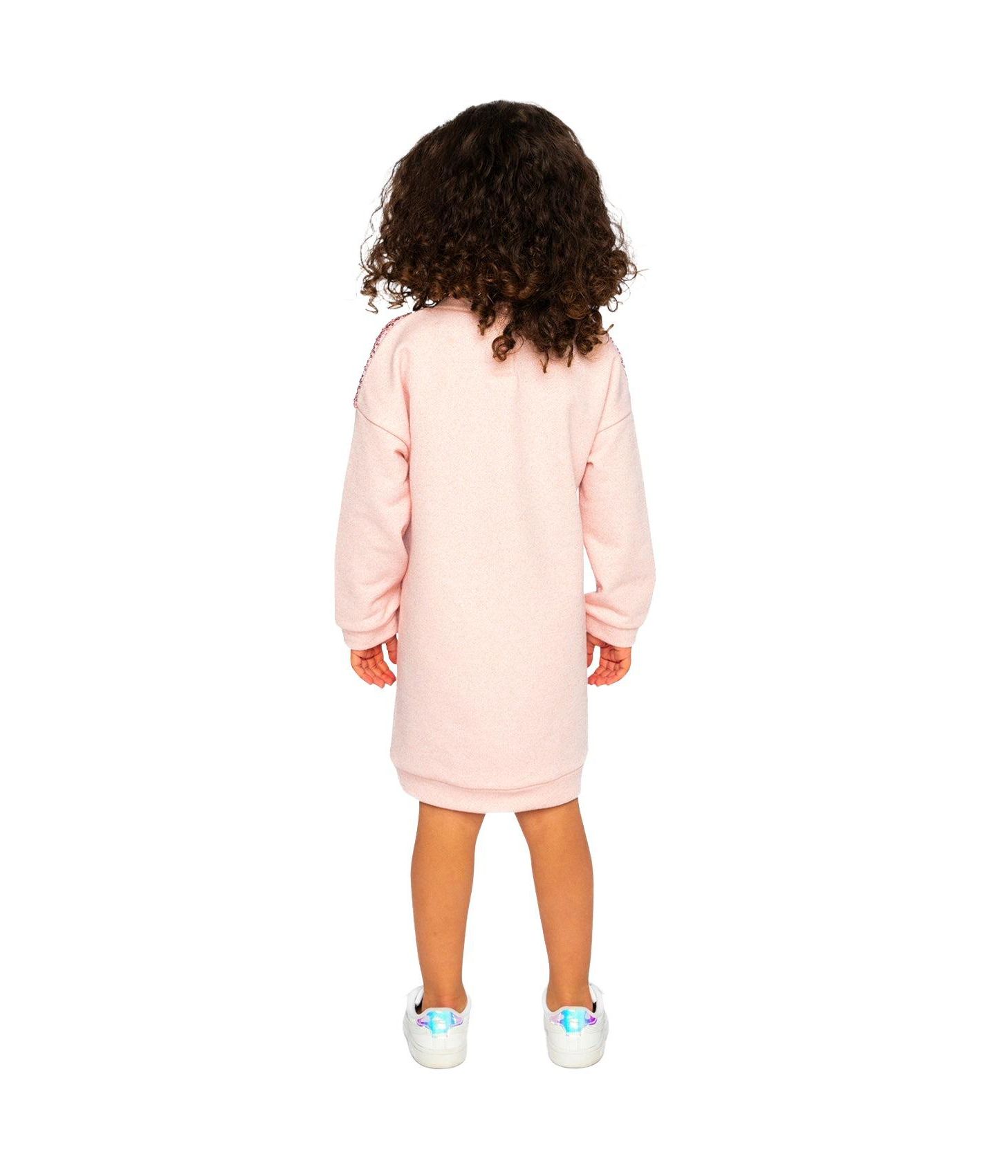 Платье Deux par Deux Sweatshirt Dress для девочек-малышей, цвет: Пыльный розовый — фото 4
