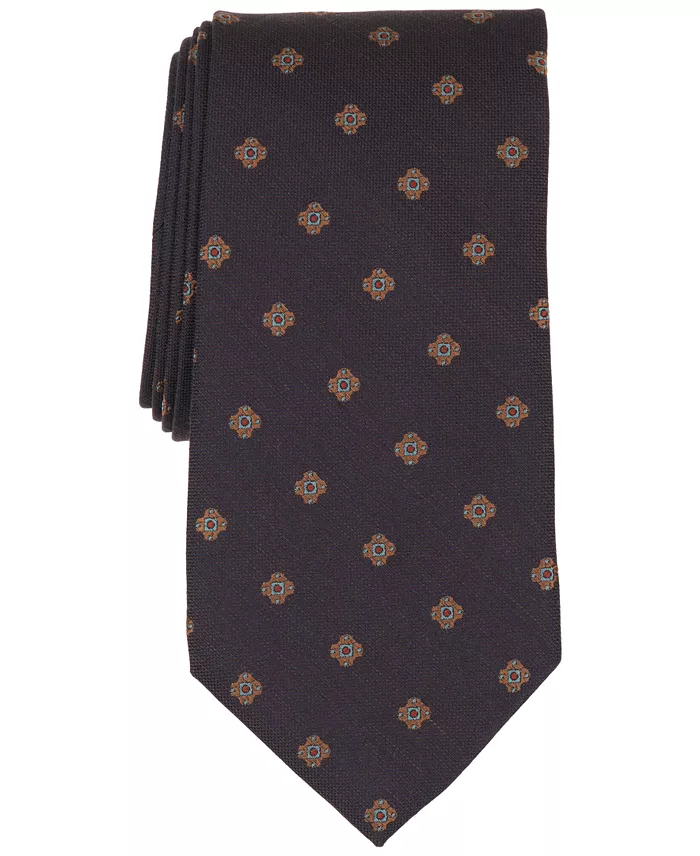 Men's Spaced Foulard Floral Pattern Classic Tie
