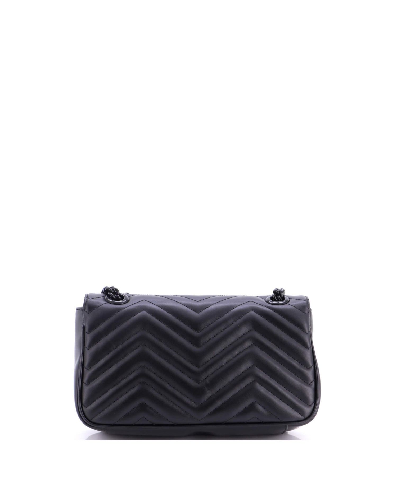 Small GG Marmont Monochrome Flap Bag Matelasse Leather