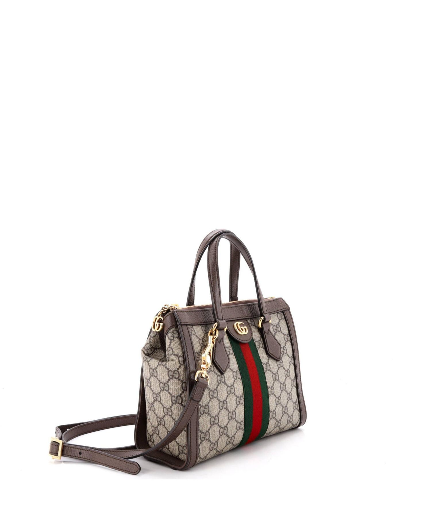 Small Ophidia Top Handle Tote GG Coated Canvas