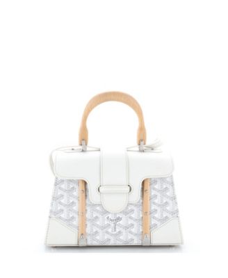 Mini Structured Saigon Top Handle Bag Coated Canvas with Leather