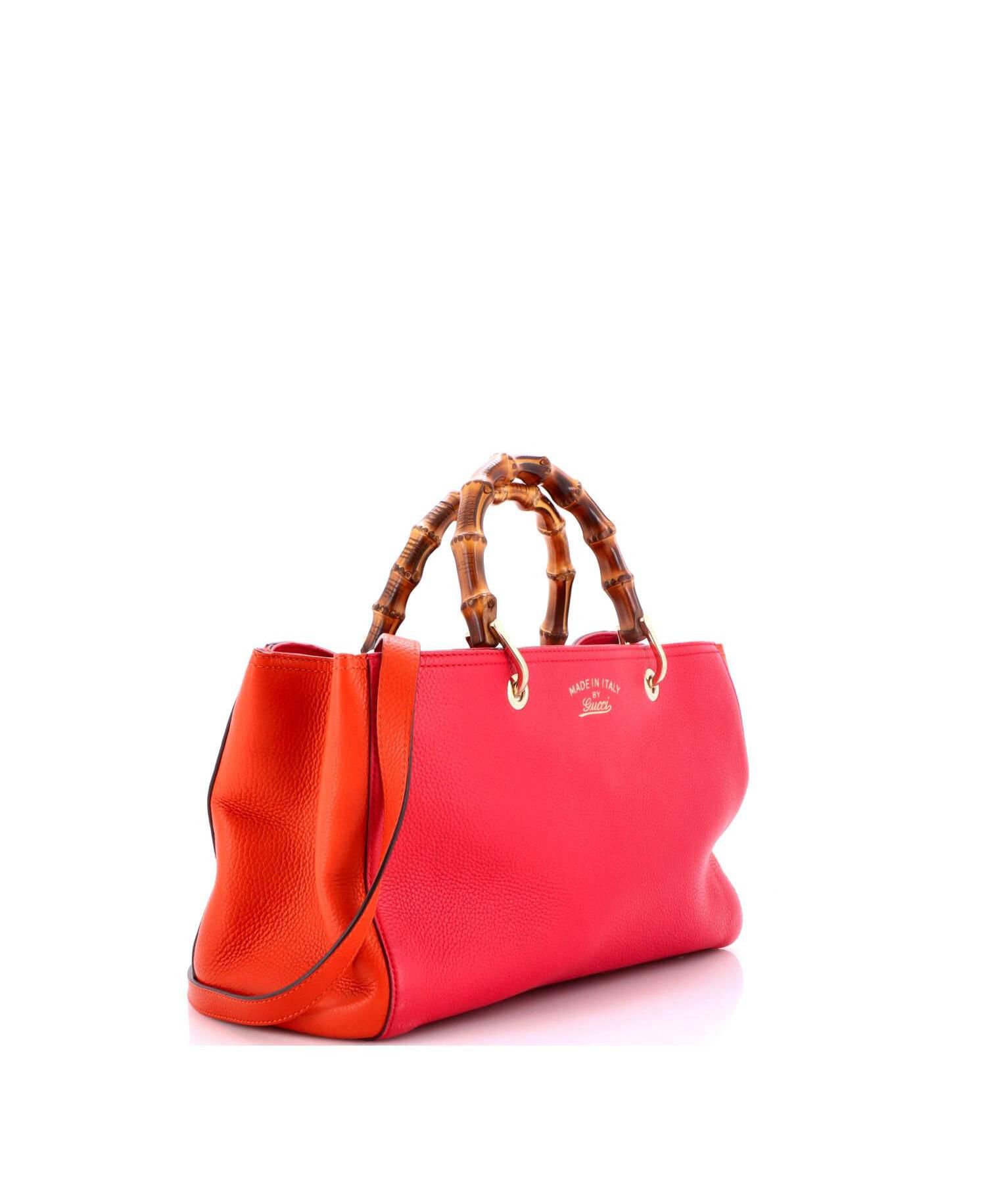 Medium Bamboo Shopper Tote Leather