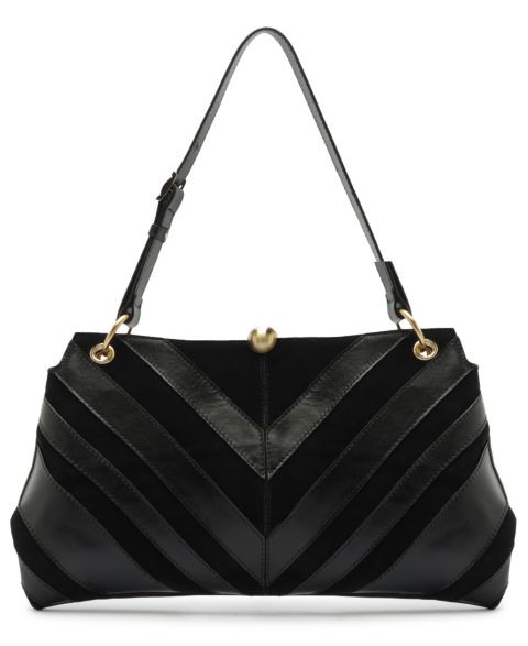 Женская сумка Arezzo Aurora Medium Leather Shoulder Handbag, цвет: Чёрный