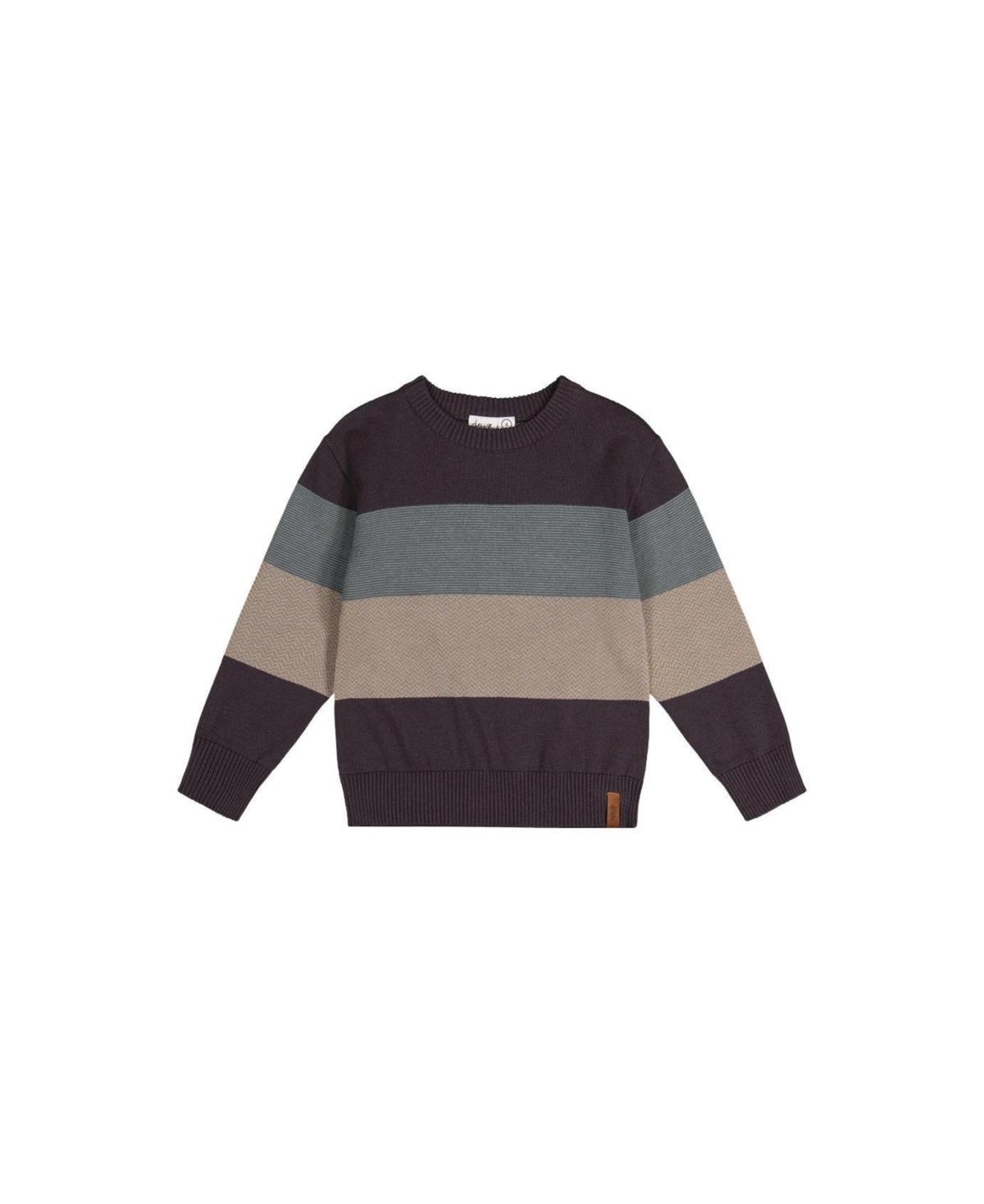 Deux par Deux Little and Big Boy's (6-12) Color block Knit Sweater - Black and beige