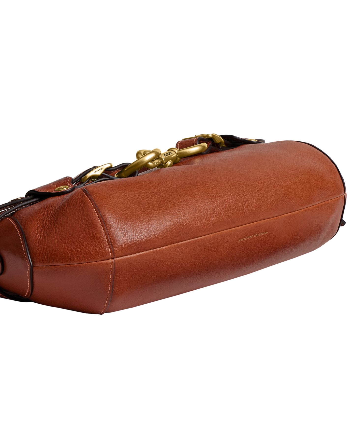 Женская сумка COACH Belted Ergo Leather Medium Shoulder, цвет: Латунный / Янтарный коричневый — фото 7
