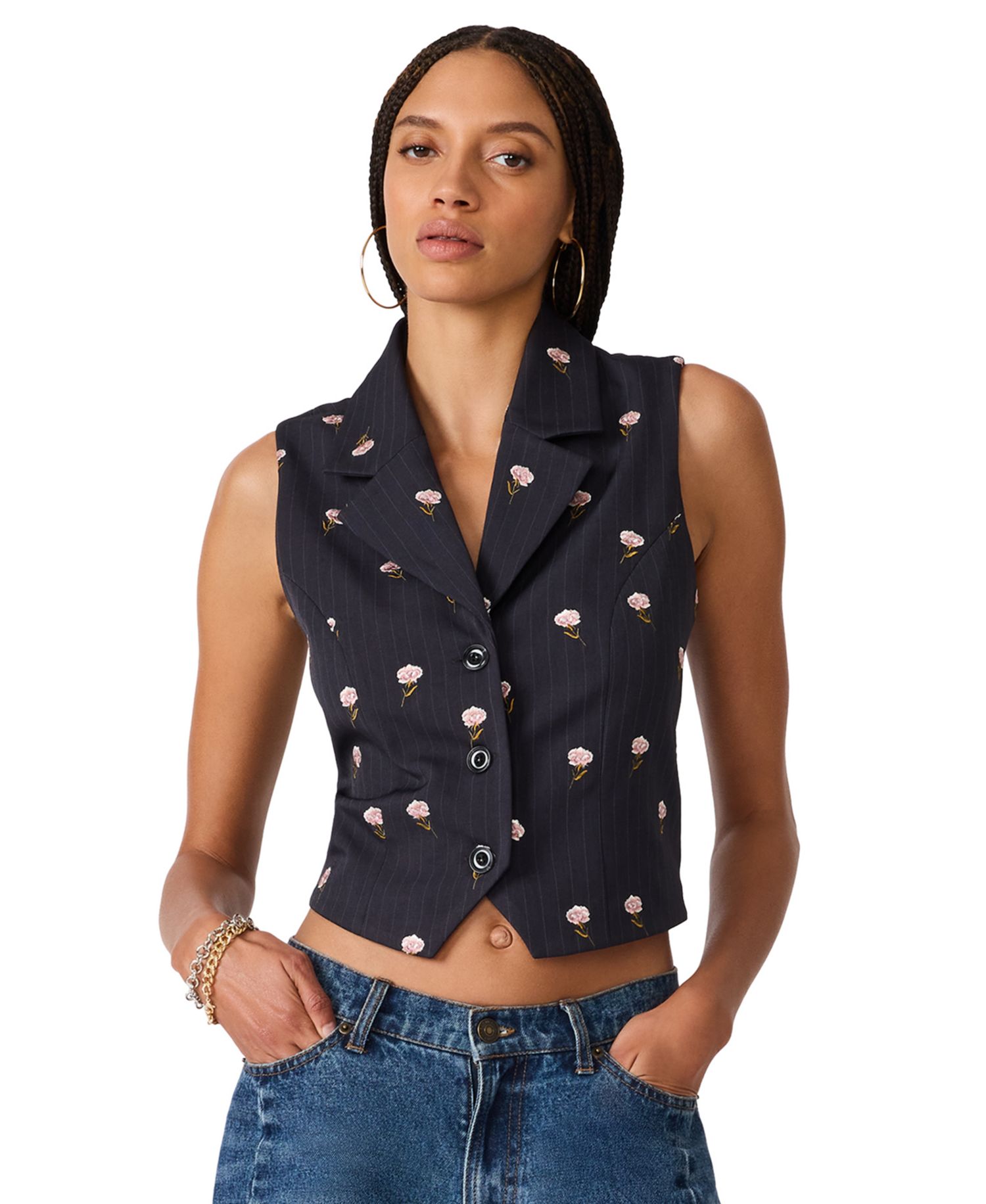 Women's Britton V-Neck Button-Front Vest Top