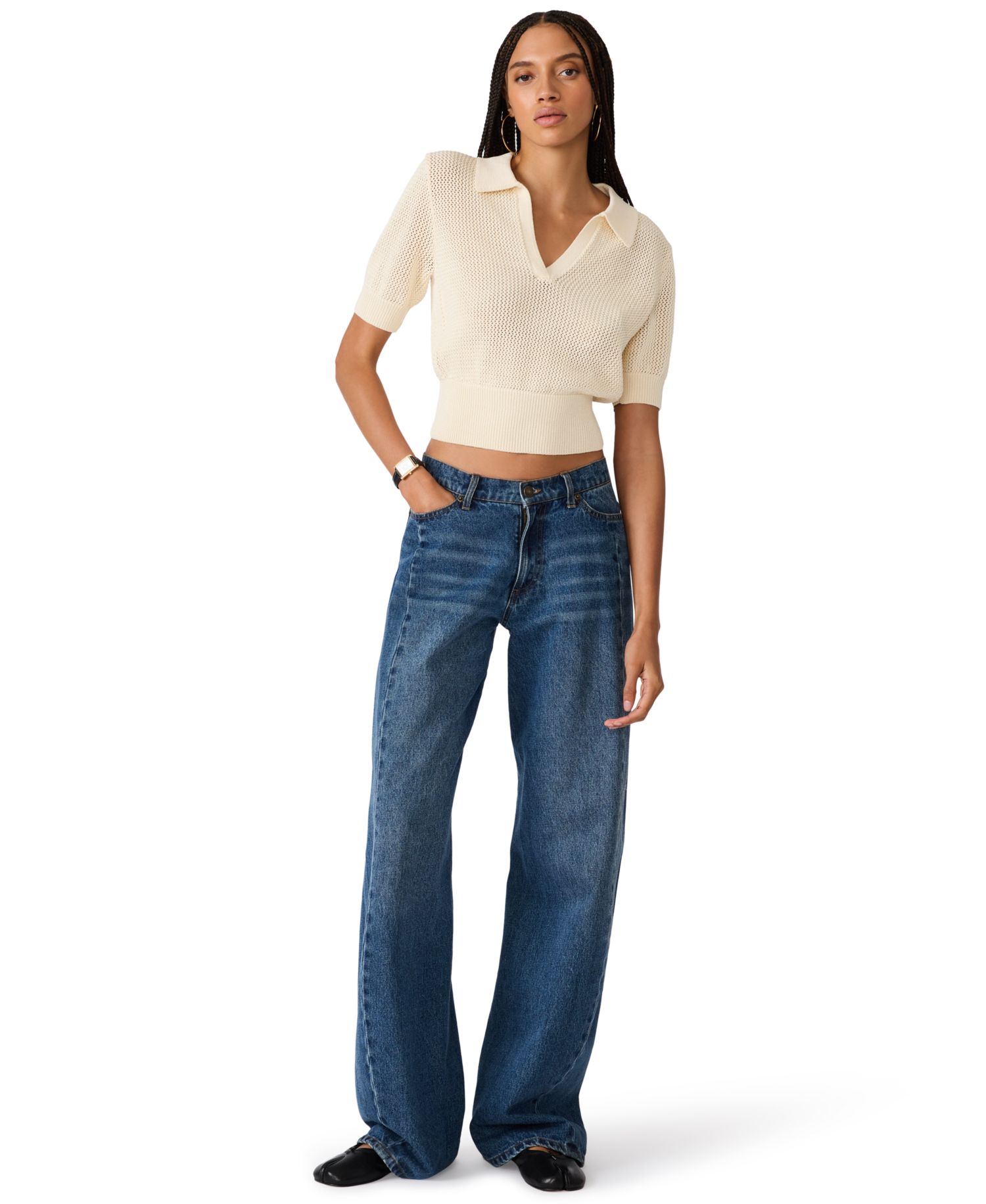 Women's Lark Collared V-Neck Sweater Top