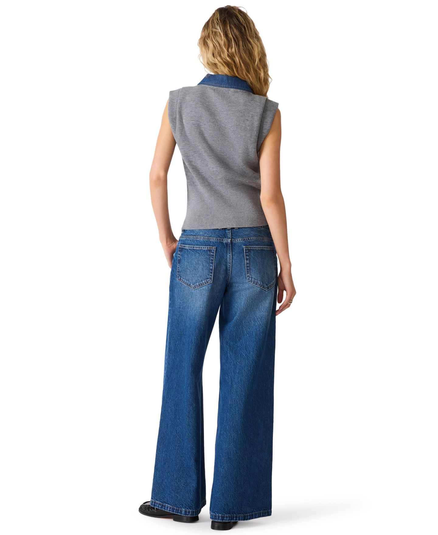 Женский свитер Steve Madden Kelson Collared Sleeveless, цвет: Угольный — фото 6
