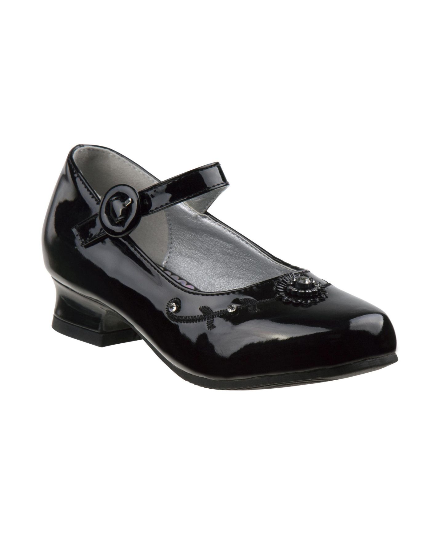 Туфли Josmo Little Kid 1-13Y Mary Jane Low-Heel Flower Girl Dress Shoes для девочек, цвет: Чёрный лаковый — фото 3
