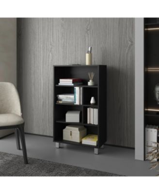 Wenge Finish Six-Shelf Home Bookcase Scratch Resistant Storage Display Rack