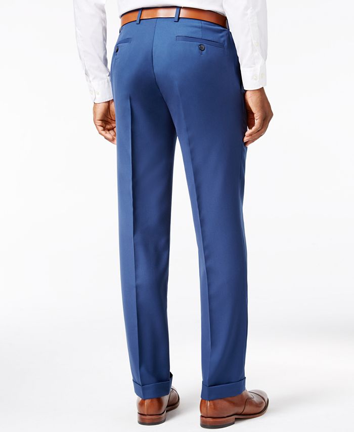 Louis Raphael Men's Straight-Fit Double-Pleated Dress Pants - Macy's