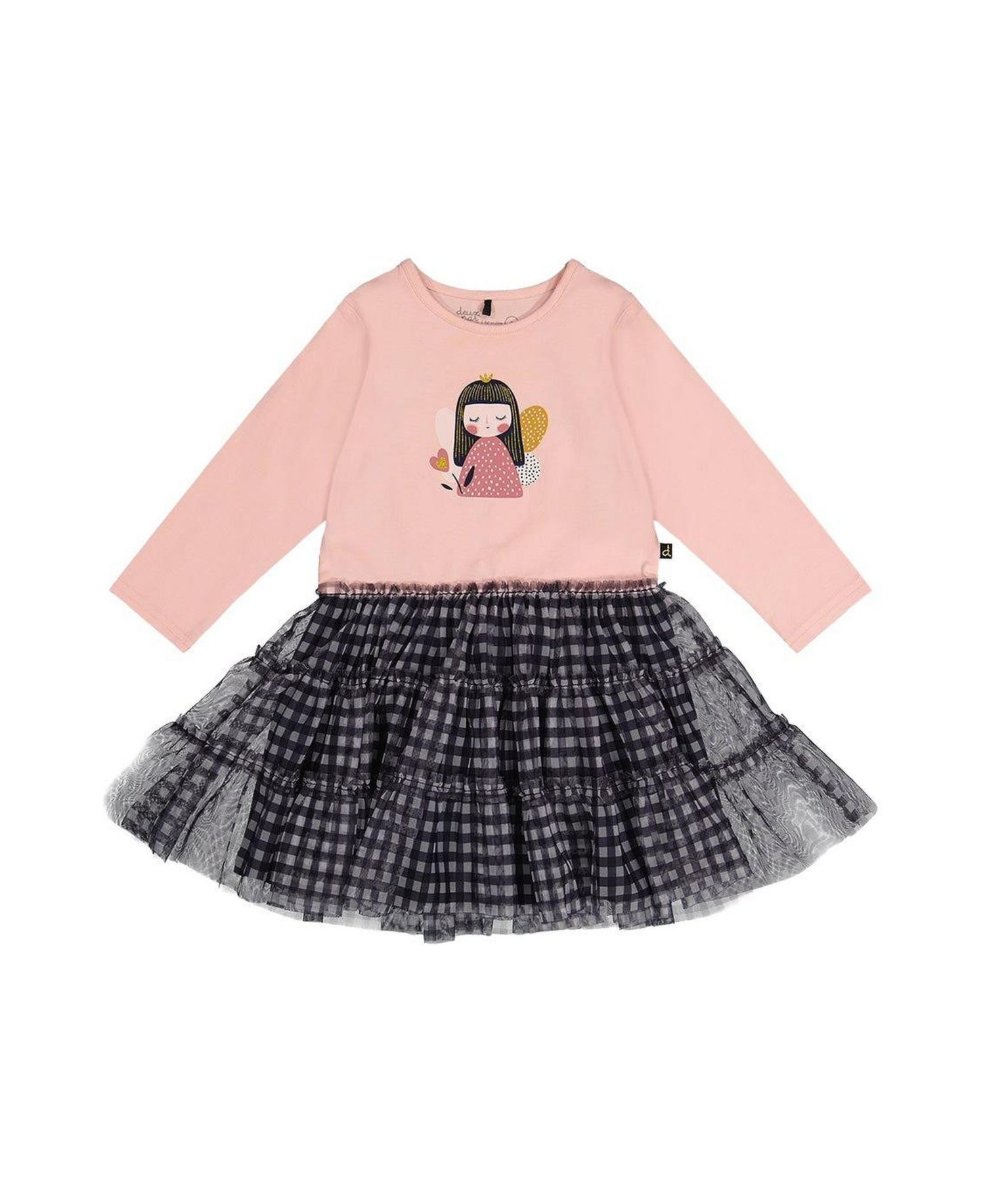 Little and Big Girl 6-8 Bi-Material Dress