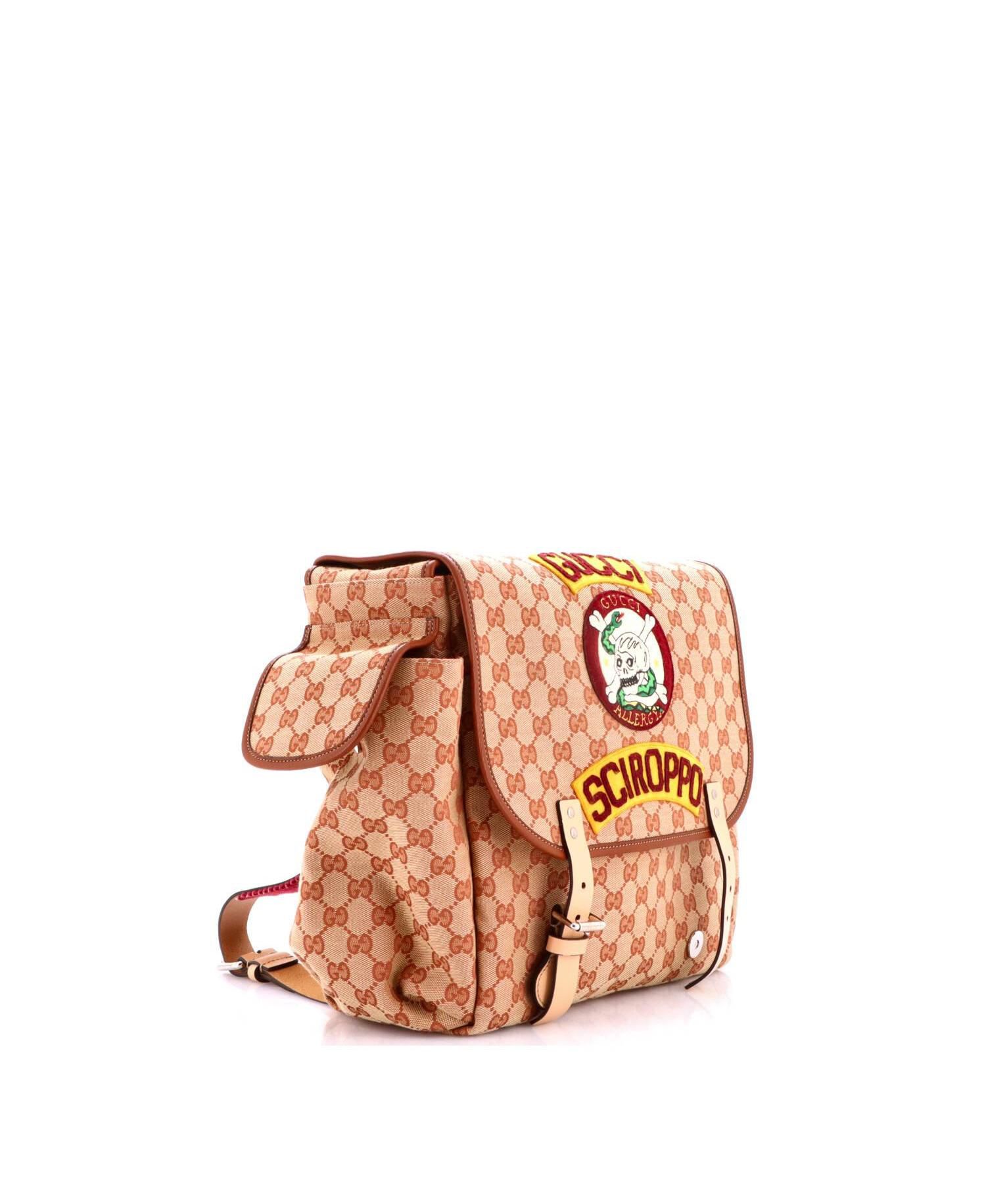 Children's Flap Backpack Embroidered GG Canvas