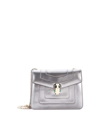 Small Serpenti Forever Square Shoulder Bag Metallic Leather