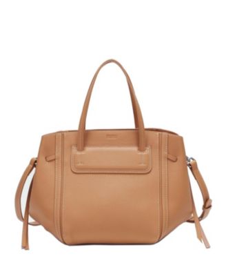 Hadley Leather Tote Bag Structured Shoulder Purse Minimalist Convertible Crossbody with Top Handles