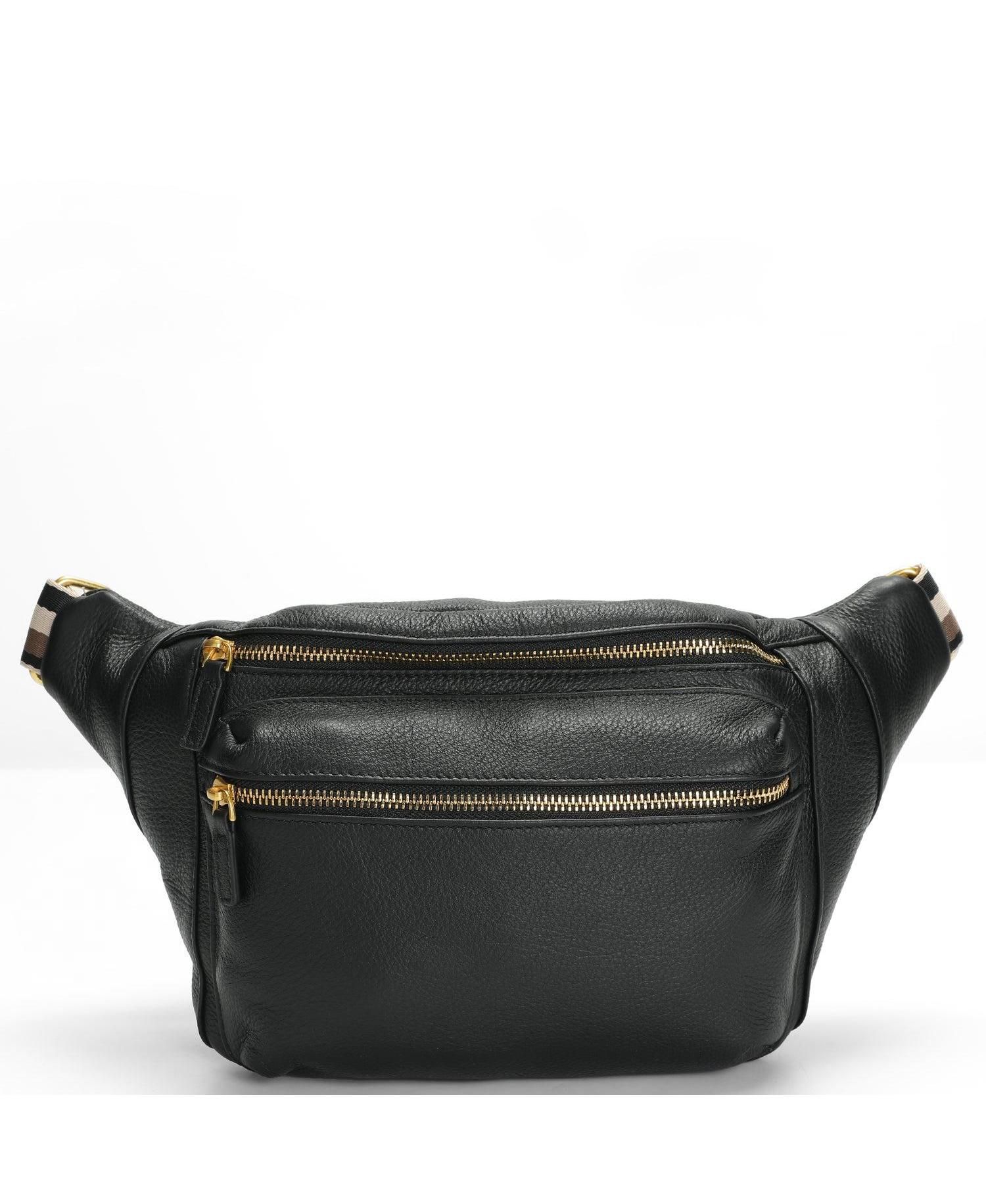 Cleo Leather Fanny Pack Crossbody Sling Bag Chest Belt Purse