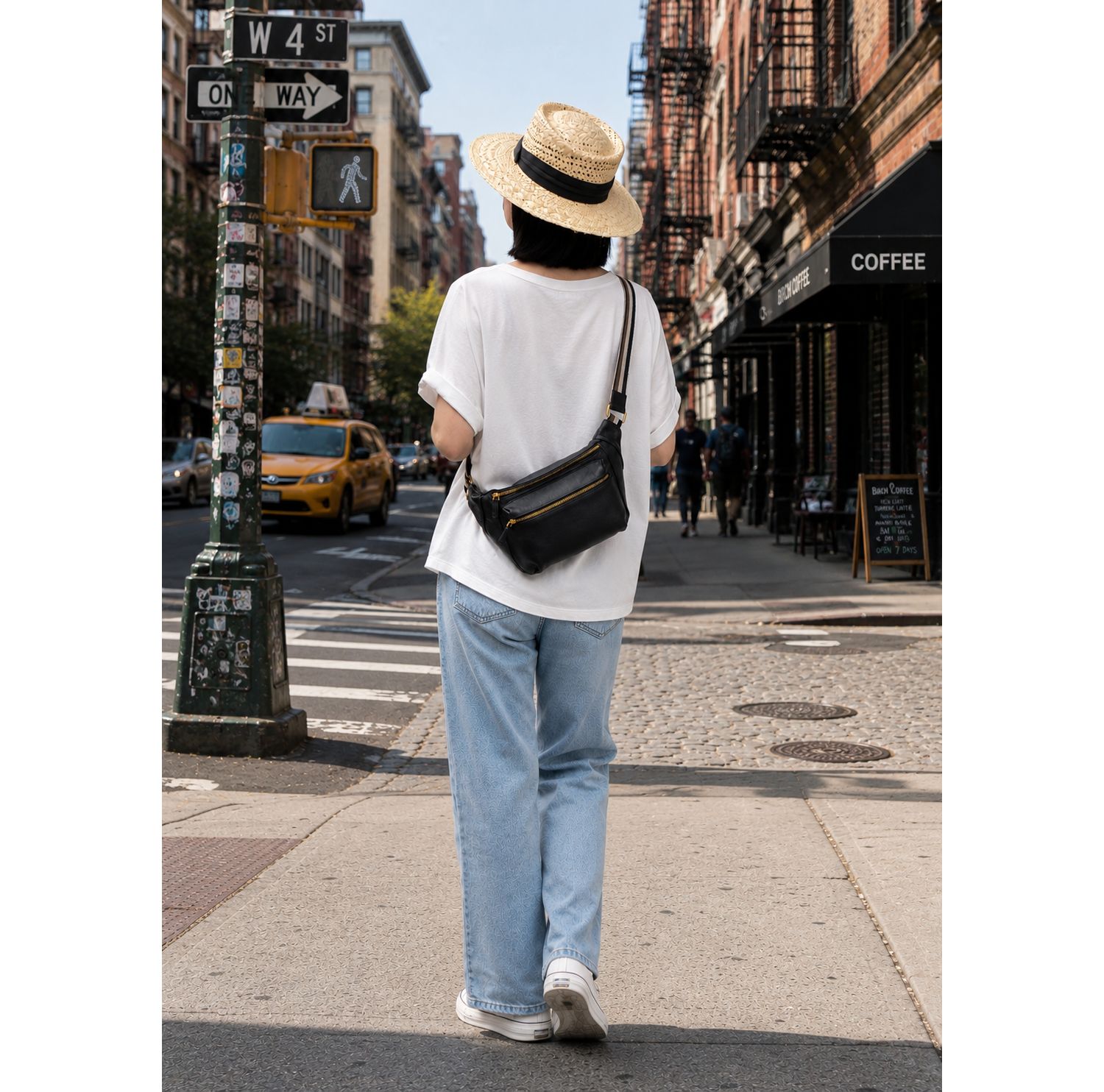 Cleo Leather Fanny Pack Crossbody Sling Bag Chest Belt Purse