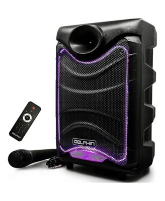 Bluetooth Karaoke Loudspeaker System with Dynamic Spin LED Lights and Microphone DJ Party Speaker