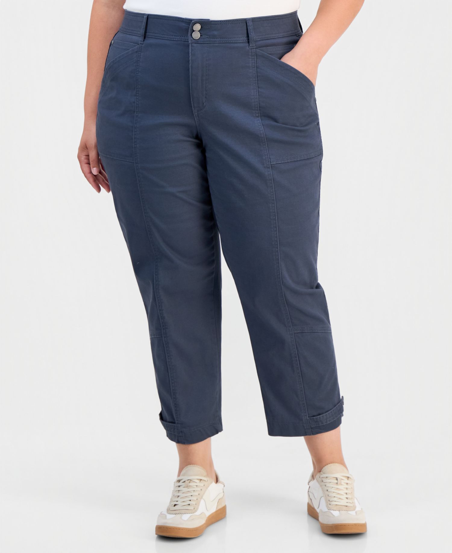 Trendy Plus Size AbSolution High-Rise Ankle Utility Pants