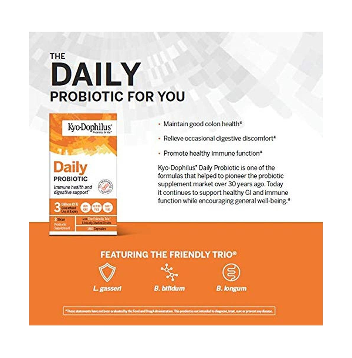 Kyo-Dophilus Daily Probiotic, Immune health and digestive support