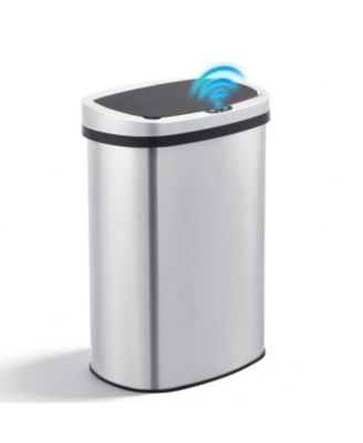 13 Gal /50 Liter Stainless Steel Motion Sensor Silent Soft-Close Lid Trash Can for Kitchen, Office