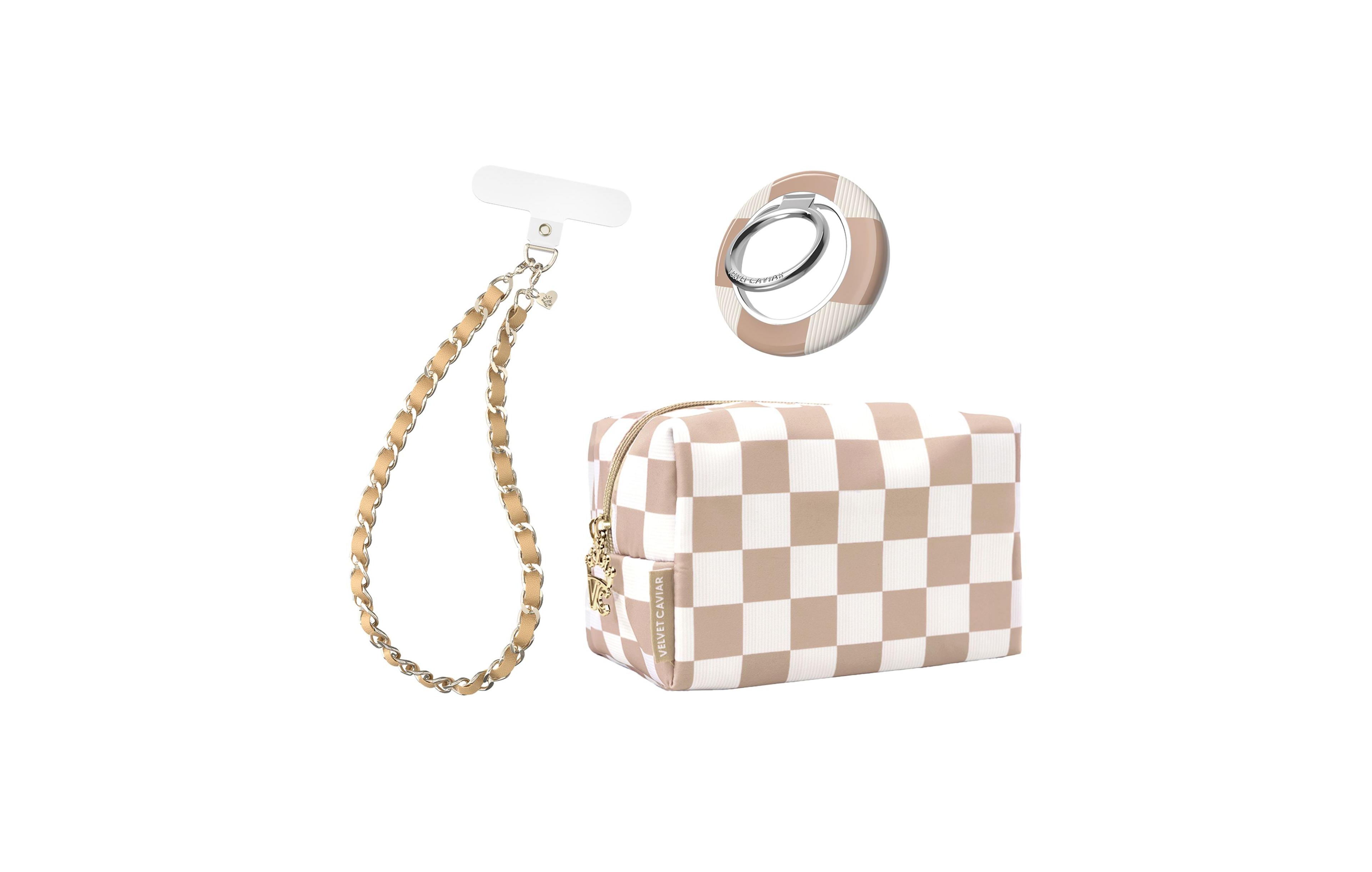 Velvet Caviar Fashion Set with Phone Charm, Grip Ring, and Travel Bag