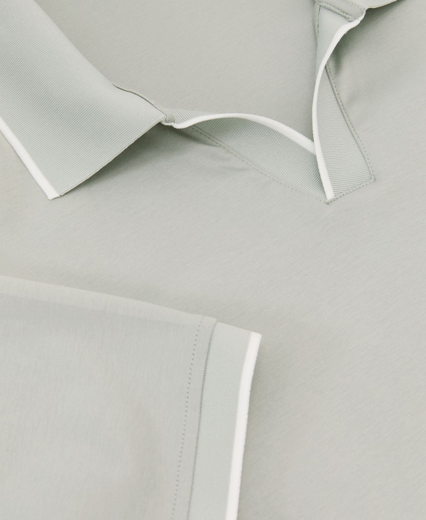 Мужское поло REISS Nico Air-Water Cotton Tipped Polo Shirt, цвет: Светлый шалфейный зелёный — фото 3