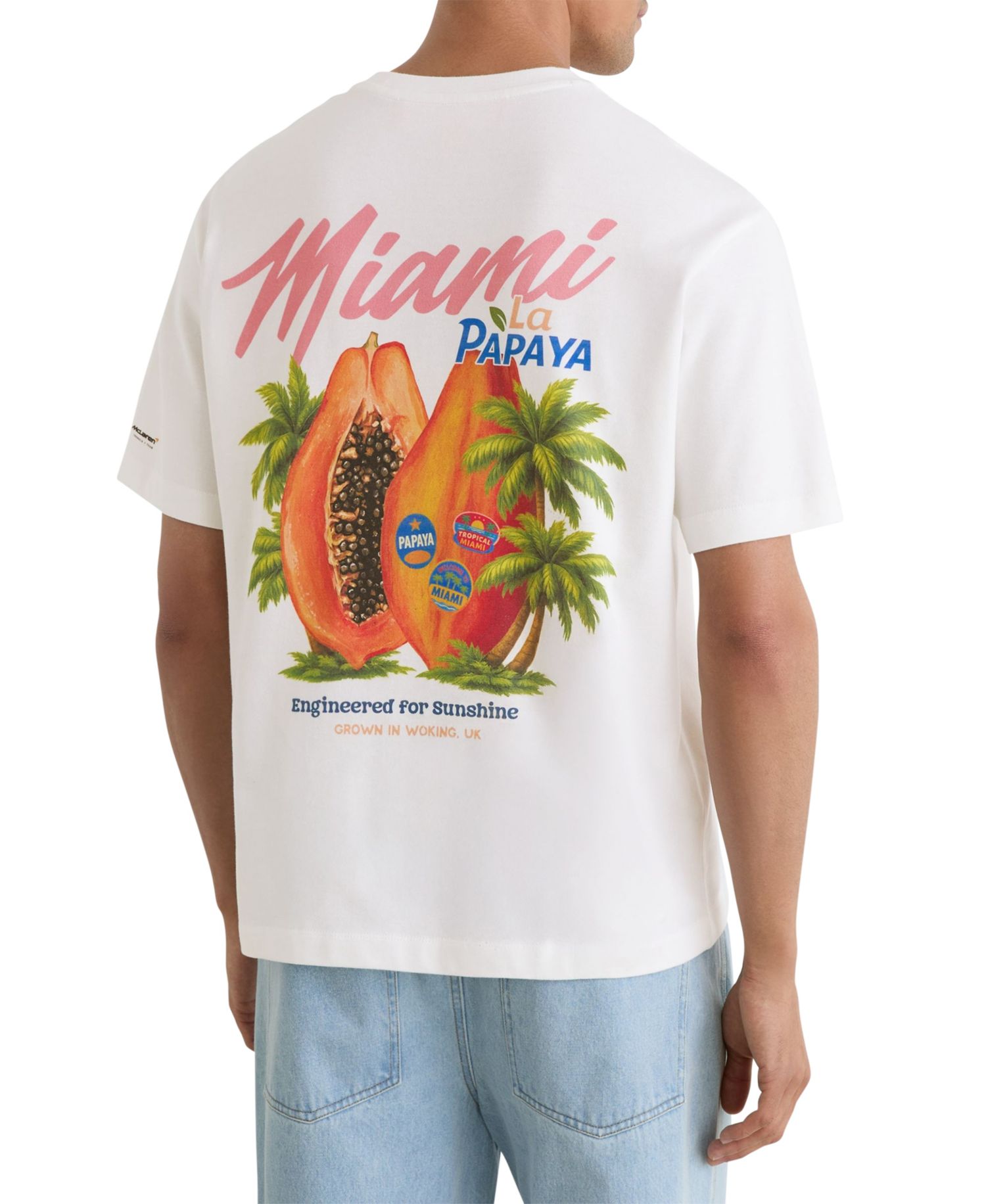 Men's La Papaya McLaren Racing Miami Papaya-Print Unisex-Fit T-Shirt