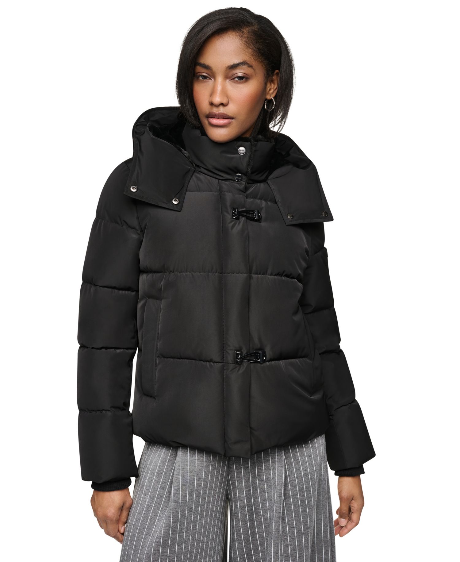 Women's Short Toggle Stand Collar Puffer Coat