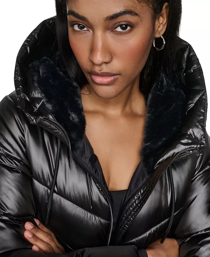 Women's Shine Hooded Puffer Coat - thumbnail 10