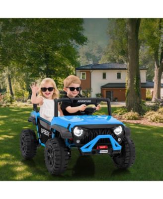 48.4x31.1x32.6 in 24V Kids Electric Ride-On Car with Remote Control. Metal Frame. LED Lights. for Outdoor Play.